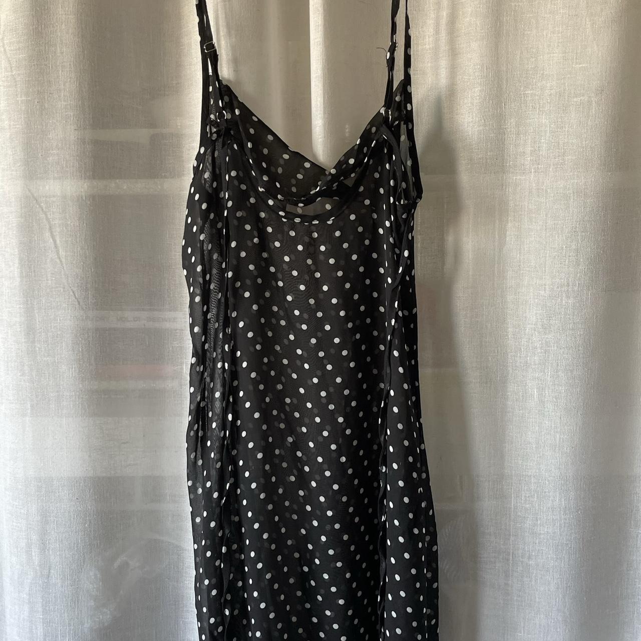 summer dress polka dot sheer dress no tag, but... - Depop