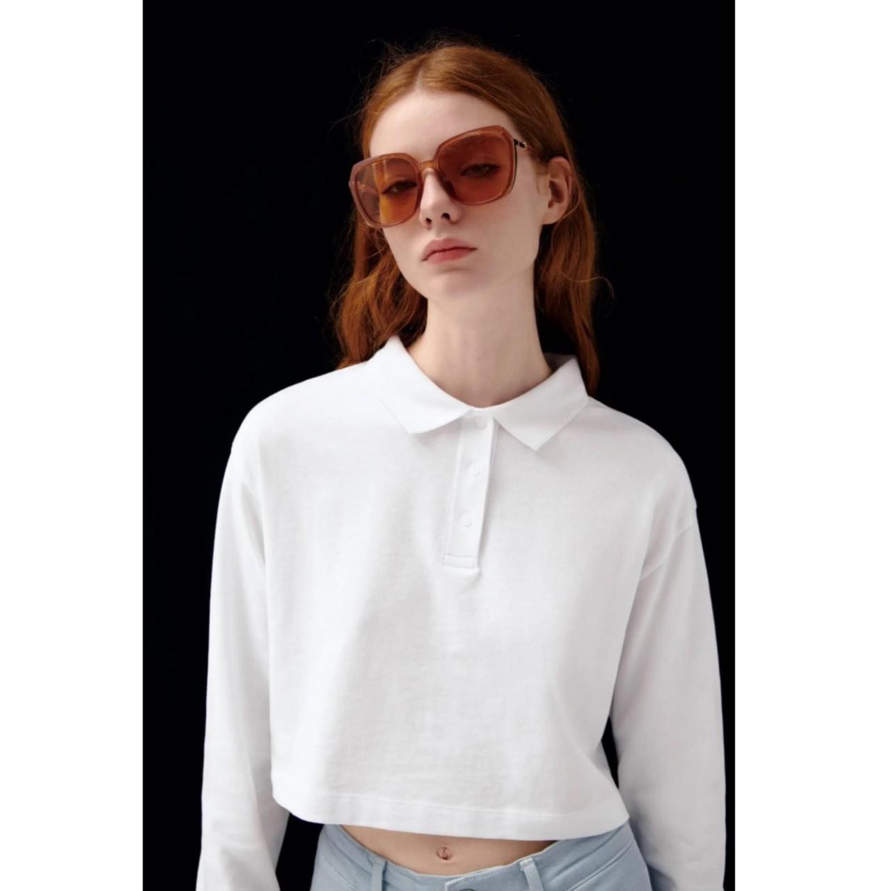 Cropped Polo Zara Polo Neck Top Zara Long Sleeve Polo Crop Top In