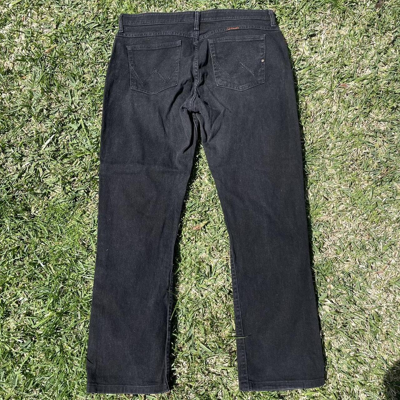 PRICE DROP Wrangler x QBaby black, straight leg, no... Depop