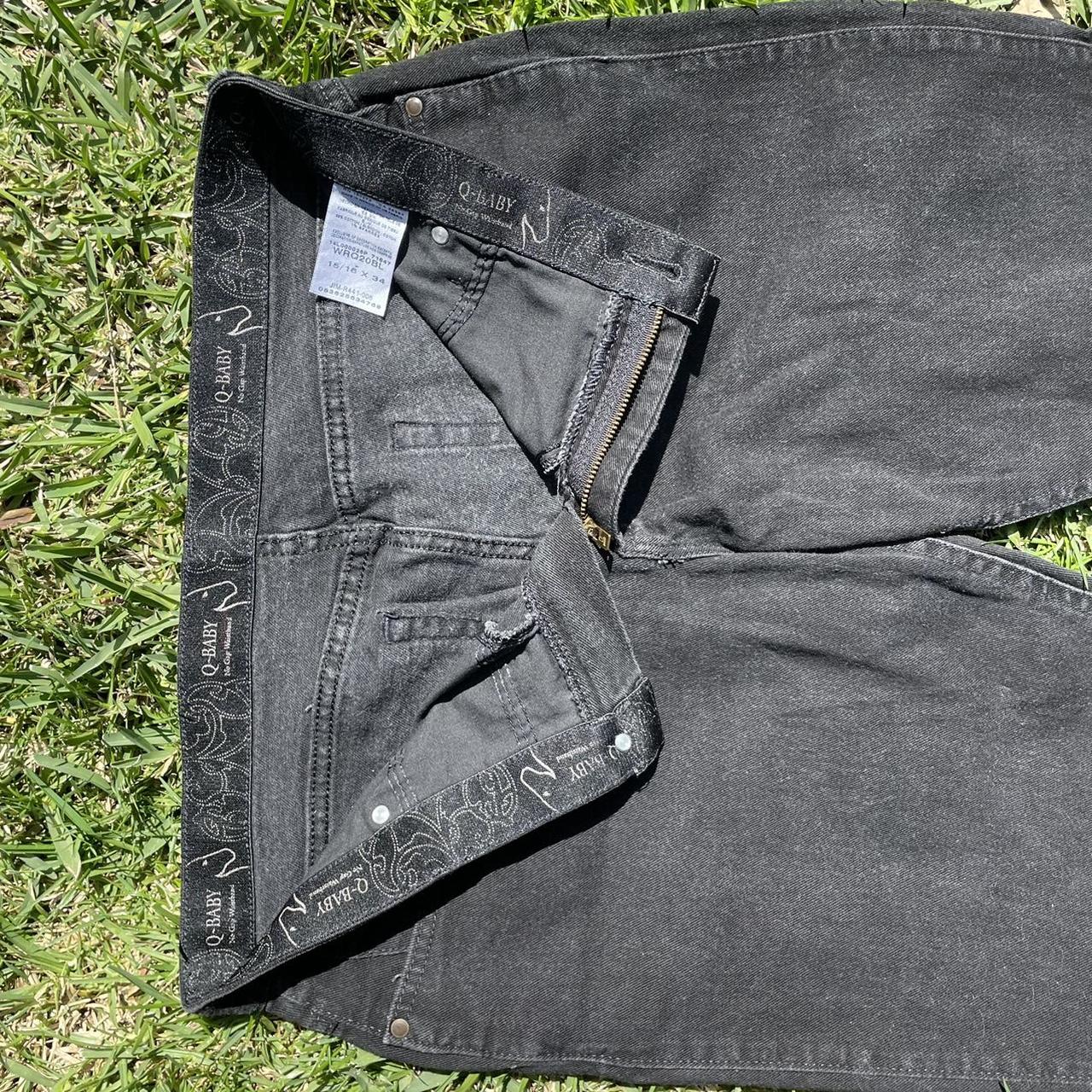 PRICE DROP Wrangler x QBaby black, straight leg, no... Depop