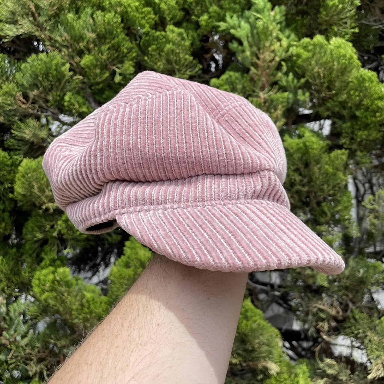 Pink corduroy newsboy hat (ivy cap or brenton cap... - Depop