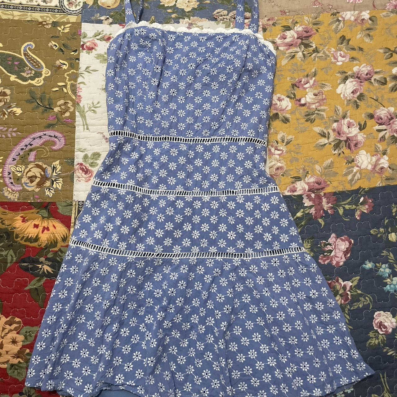 Blue flower milkmaid sundress ! This cute milkmaid... - Depop