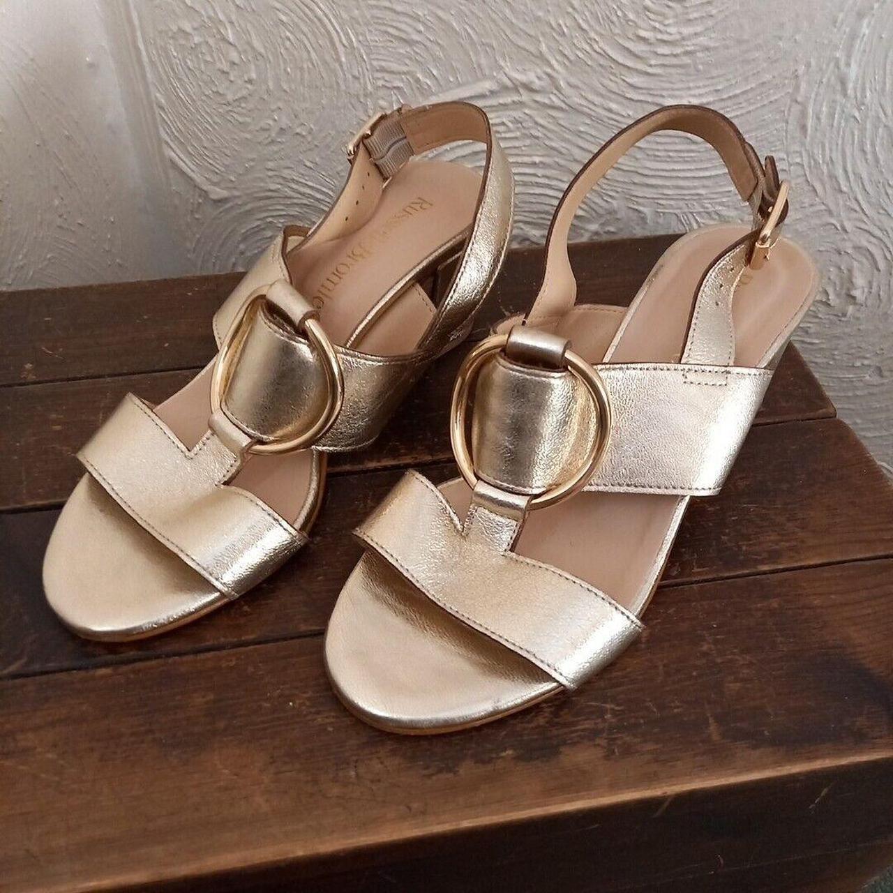 Russell Bromley Trick Gold Leather Sandals EU 37 Depop