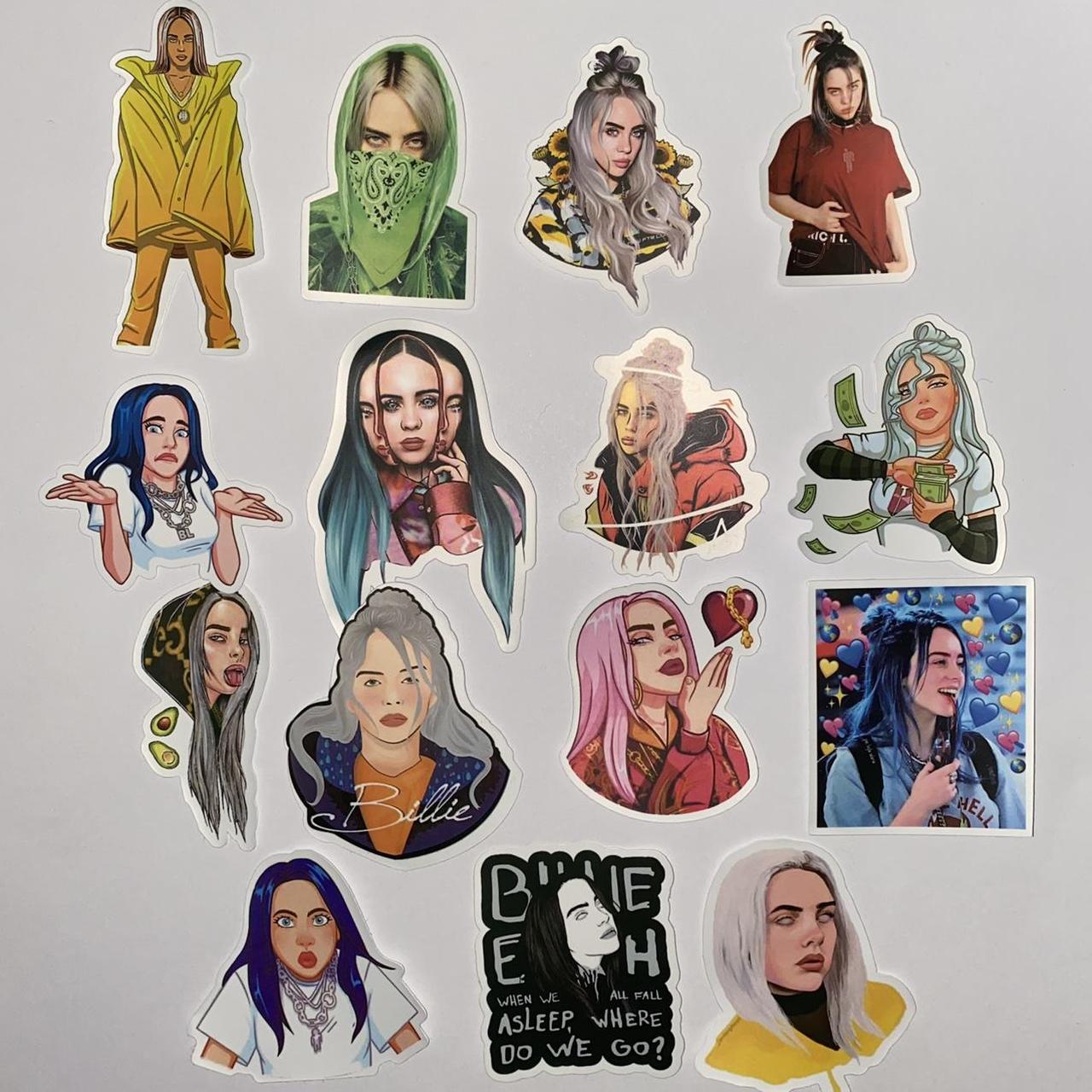 Cute Billie Eilish Pop Music Sticker Bundle - 15... - Depop