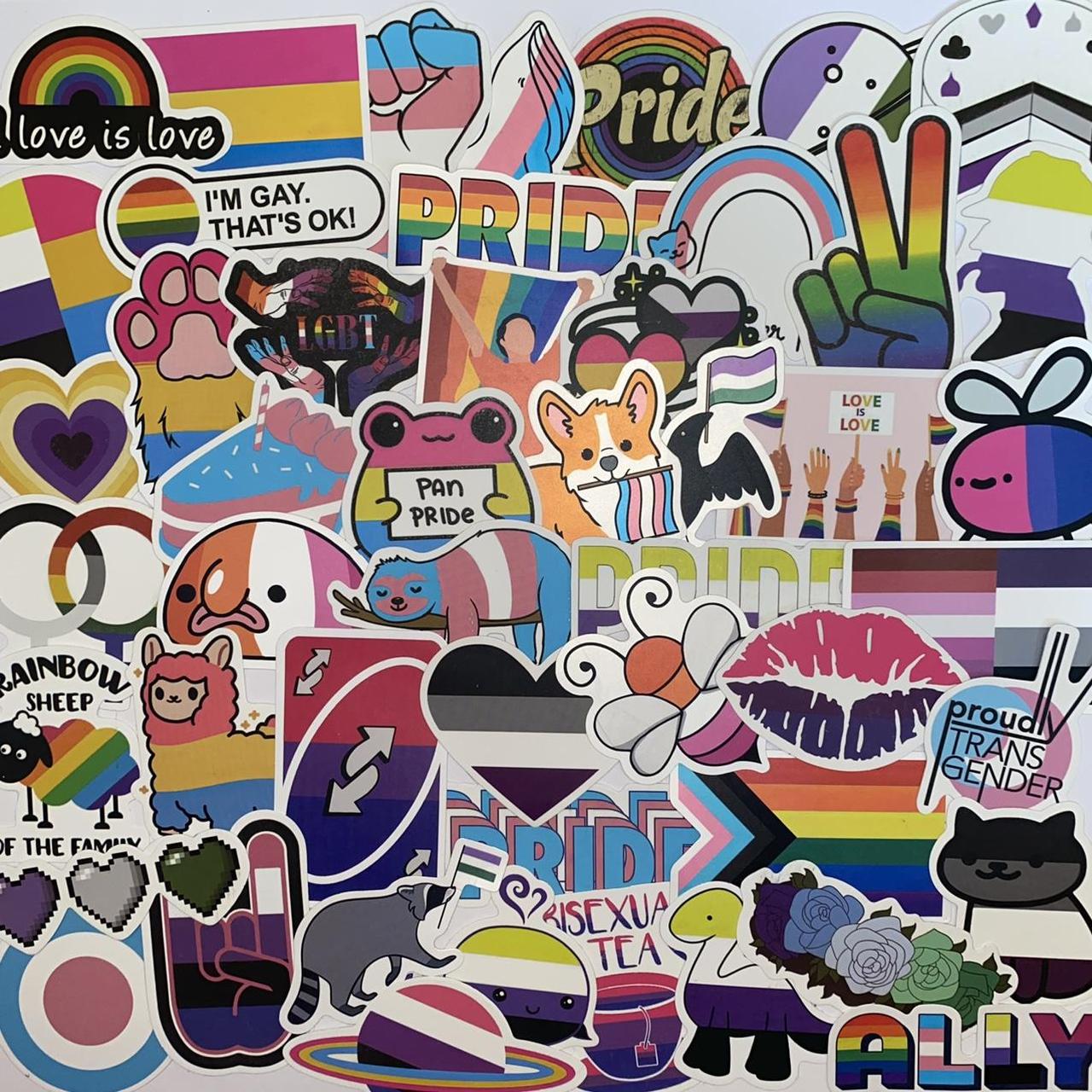 Aesthetic LGBTQ+ Sticker Bundle - 50 Pcs Perfect... - Depop