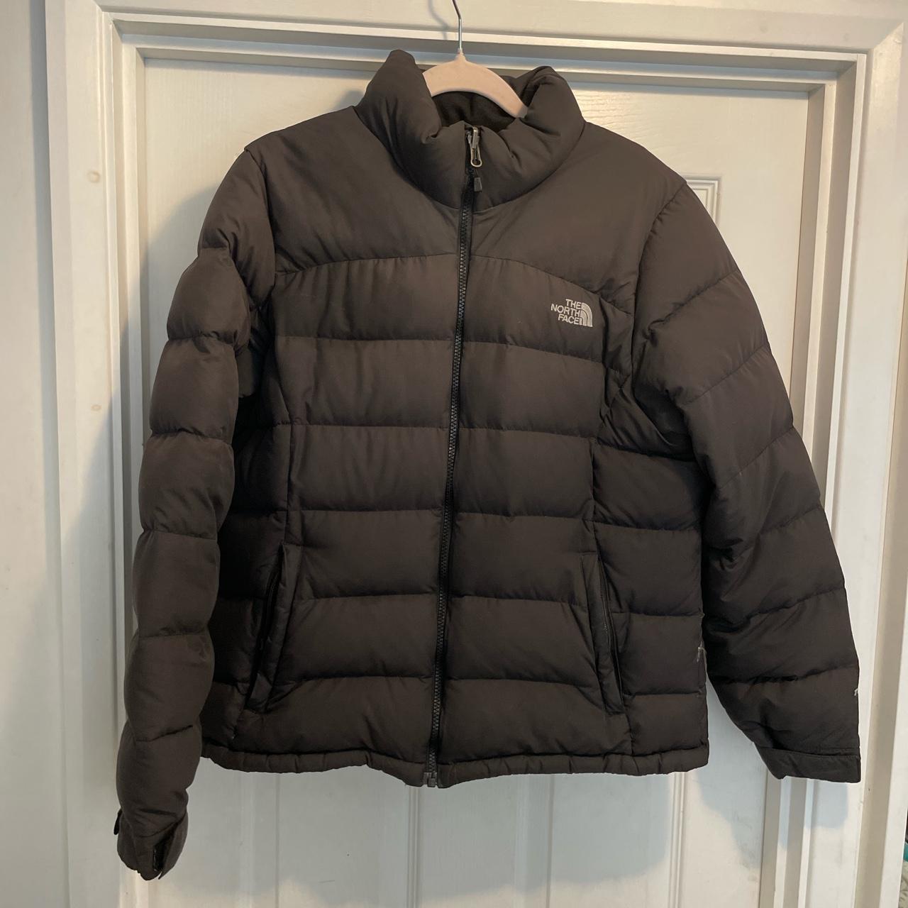 Women’s black north face puffer jacket Size L Worn... - Depop