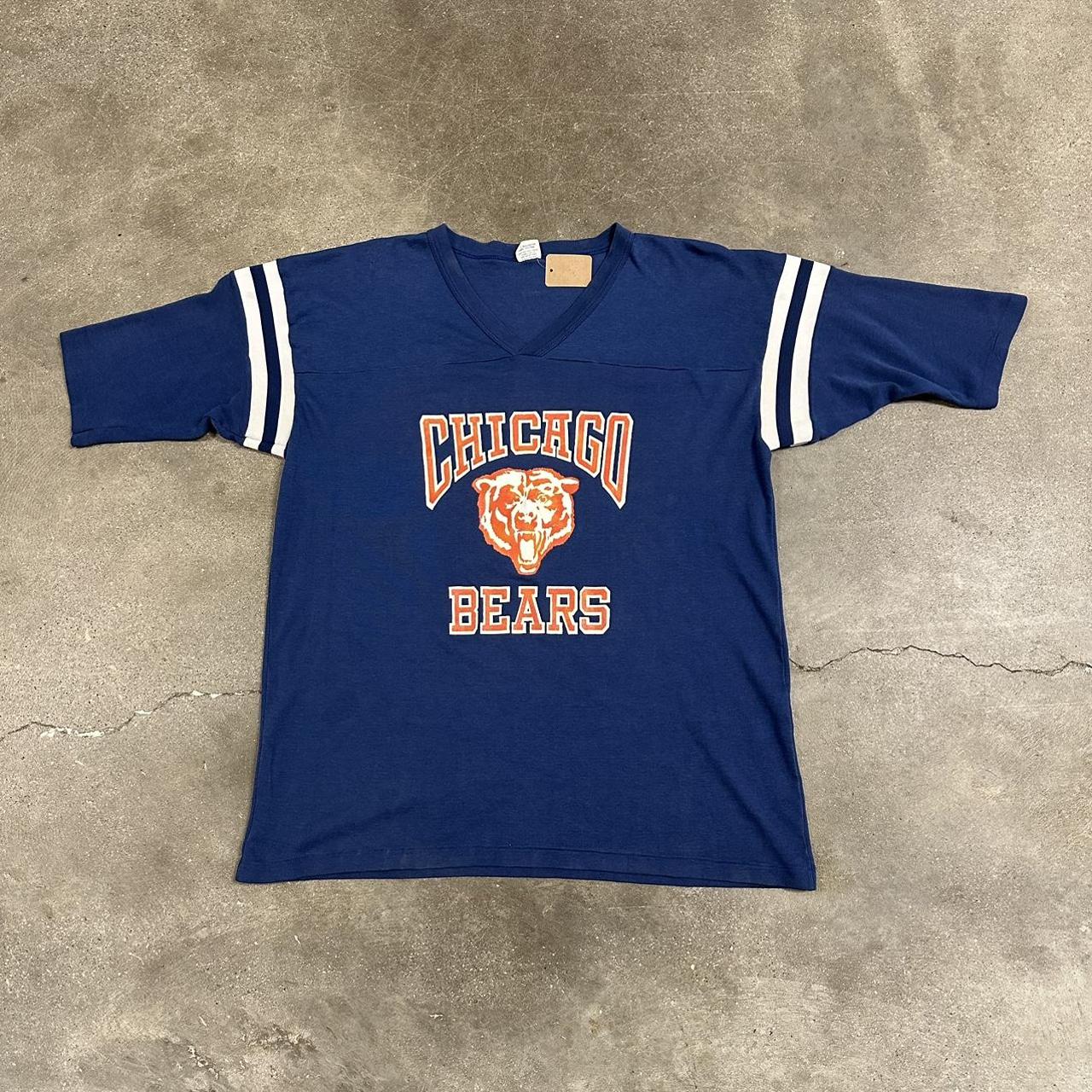 Vintage Bears Navy and orange T Shirt. NFL Football - Depop