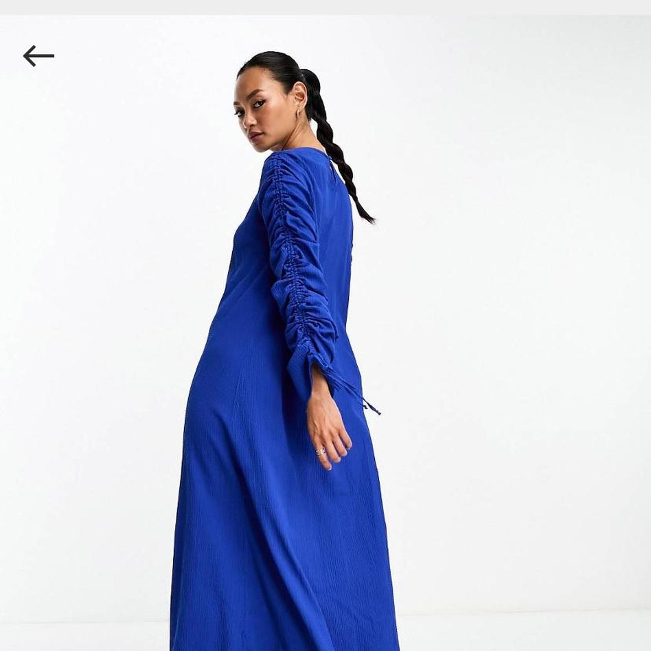 ASOS Design ruched sleeve detail crinkle maxi