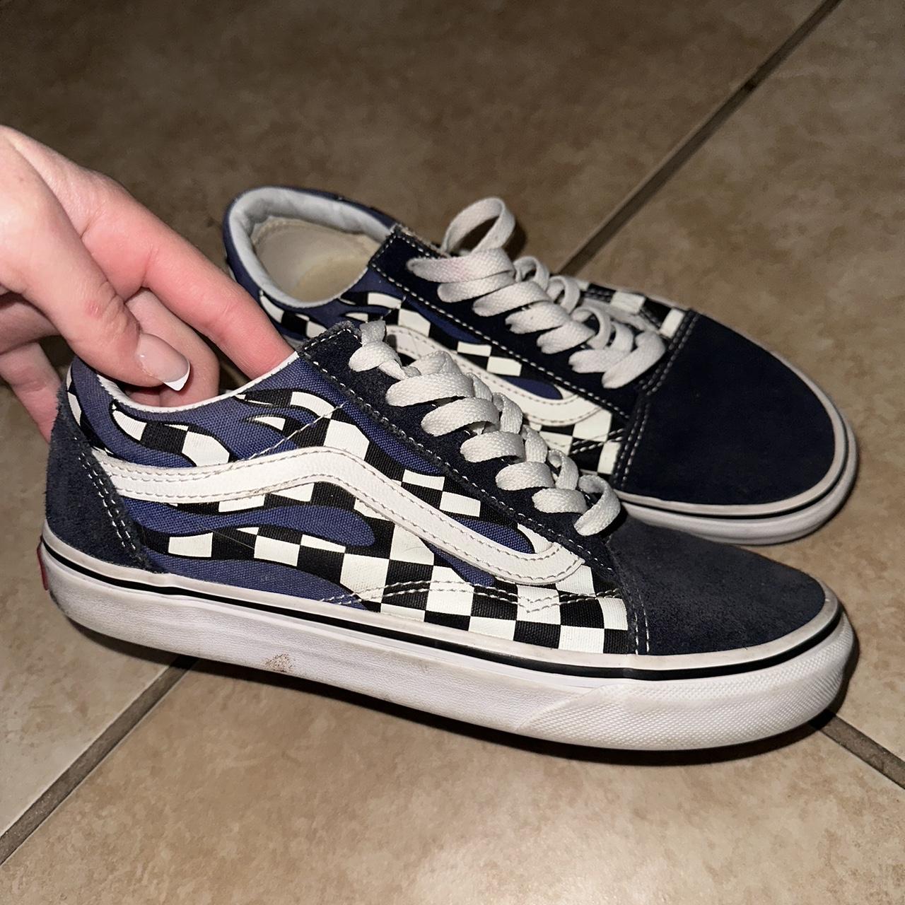 Vans navy 2024 blue checkered