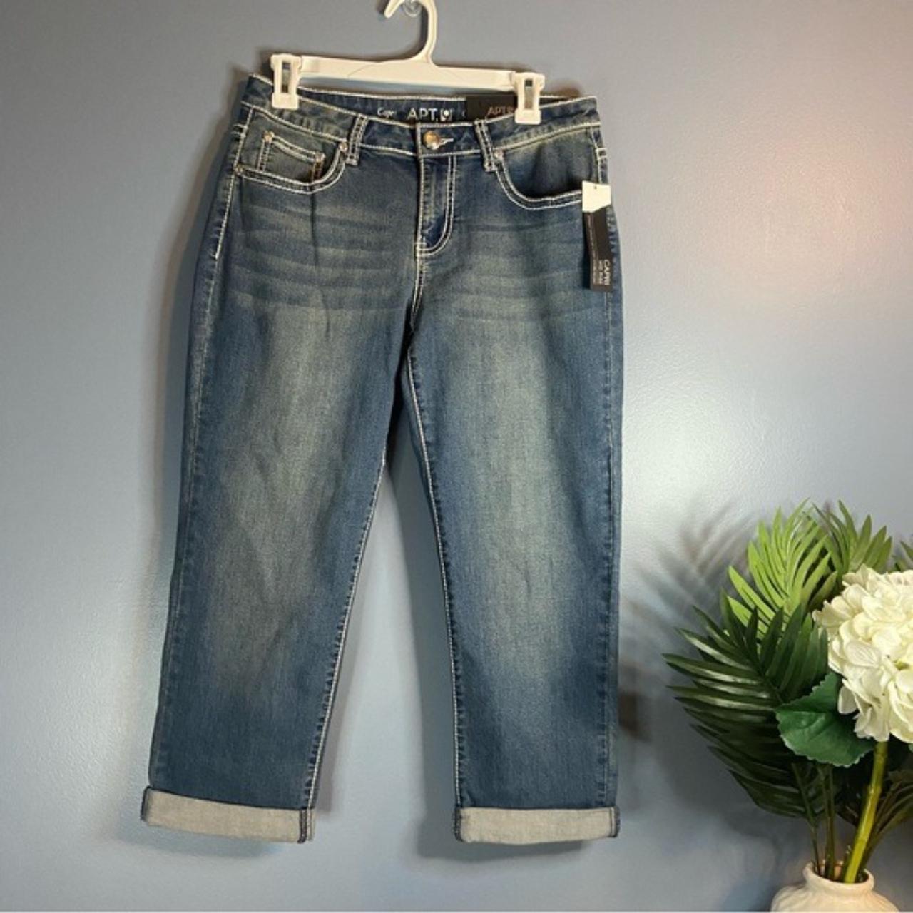 Apt. 9 Capri Mid Rise Heavy Embellished Jeans NWT - Depop