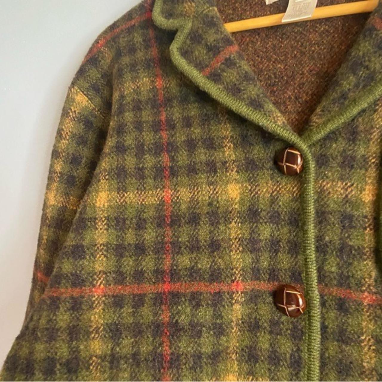 Jones New York Sport Green Plaid Wool Jacket , Size