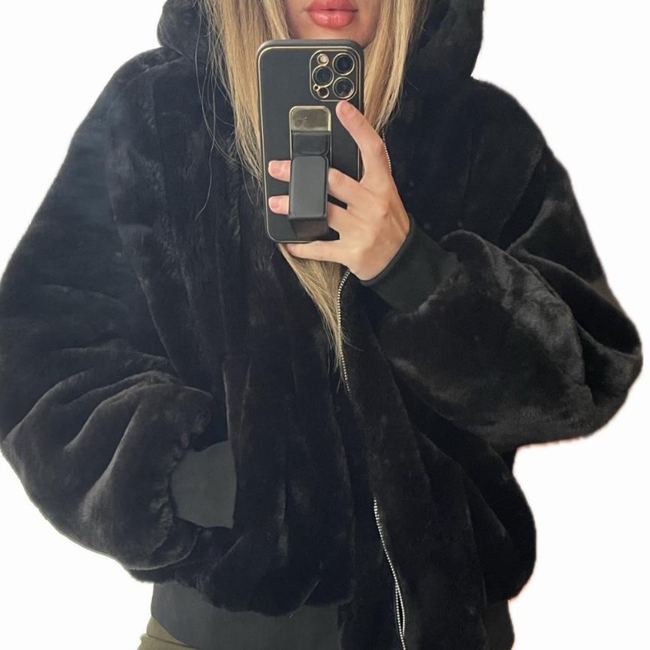 Large size Zara reversible black bomber