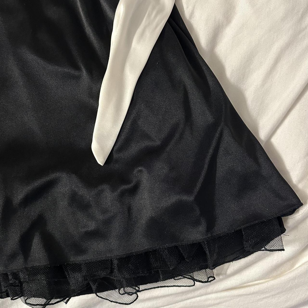 vintage black and white ribbon dress ⭐️ size:... - Depop