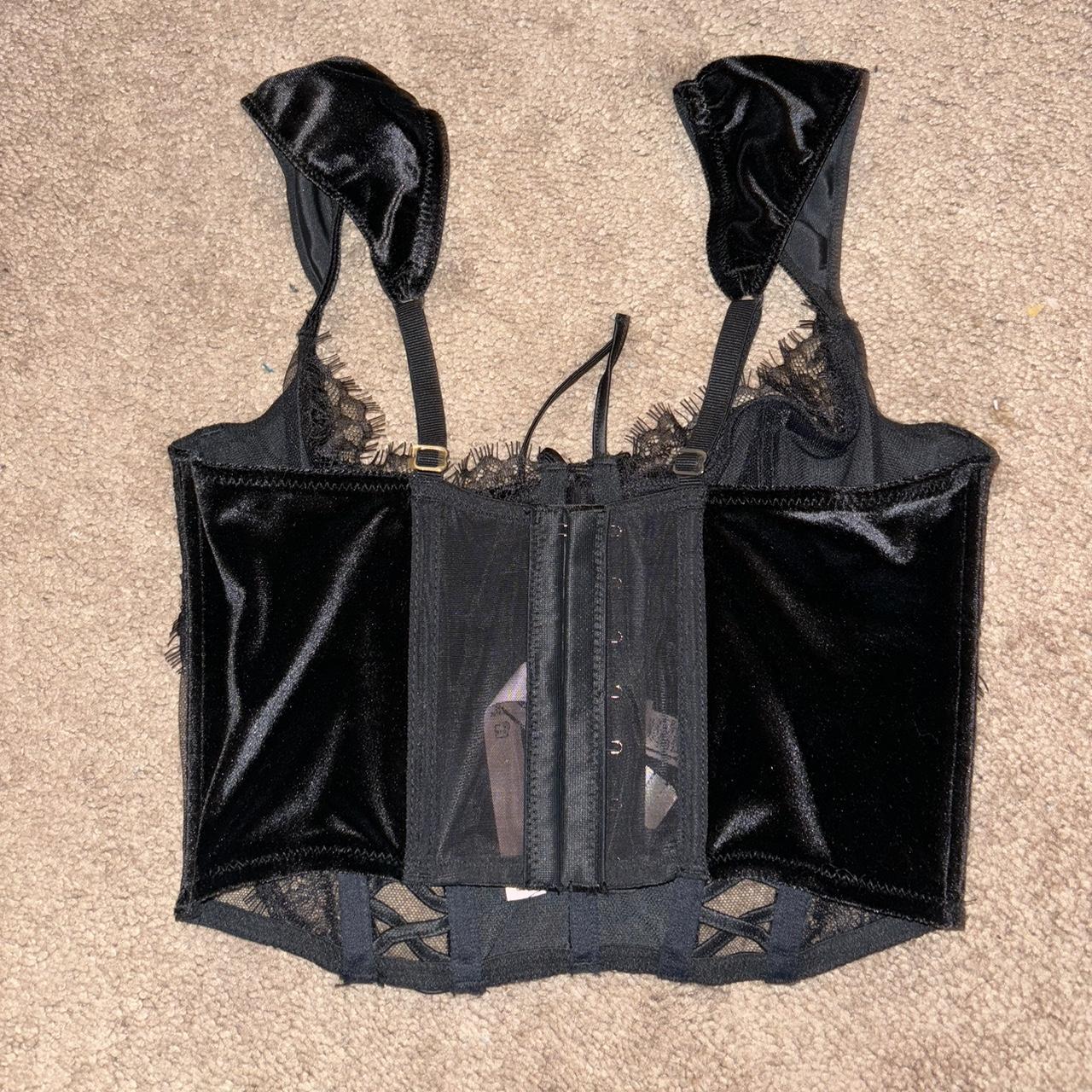 victoria secret corset top great condition black... Depop