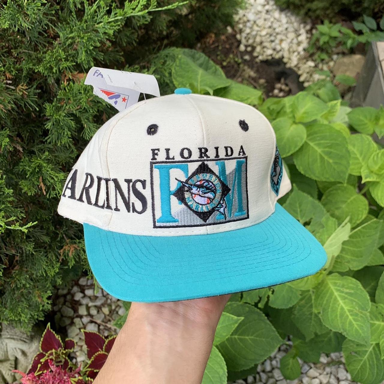 Vintage Starter Florida Marlins Teal 90s Baseball - Depop