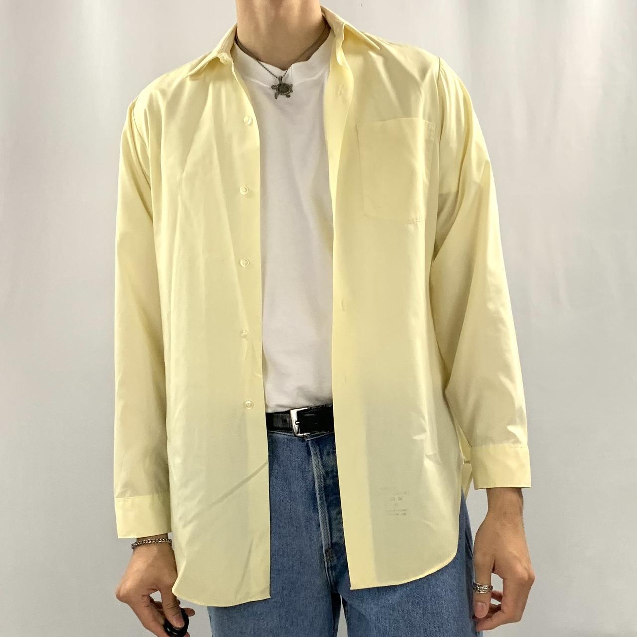 70’s Vintage Sears Casual yellow button up Overshirt... Depop