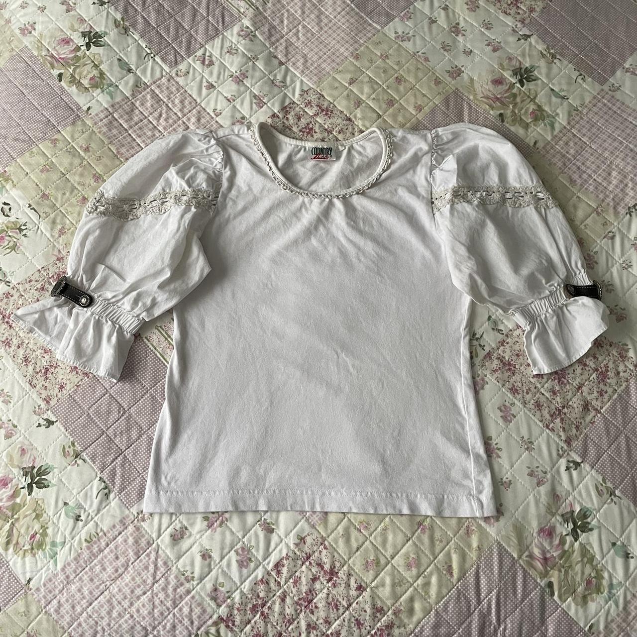 Women's White and Silver Top | Depop