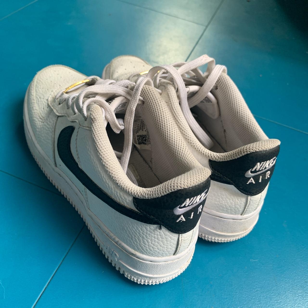 White and Black tick Nike Air Force 1 Slightly worn... - Depop