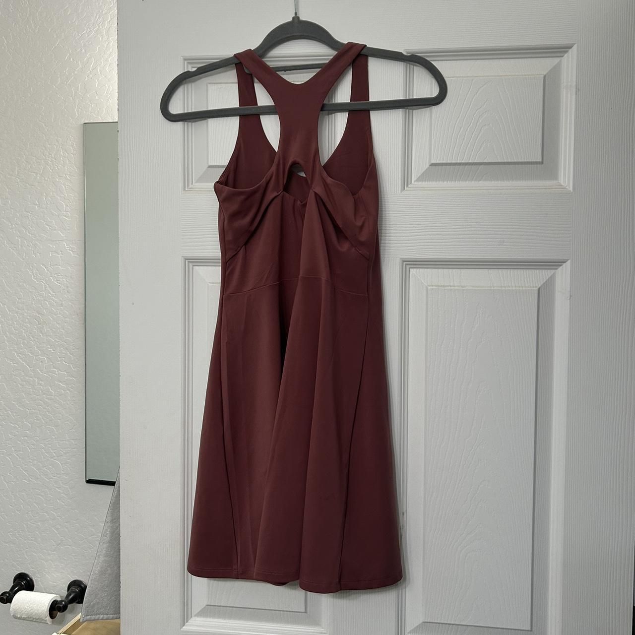 Girlfriend Collective Women's Pink and Burgundy Dress | Depop