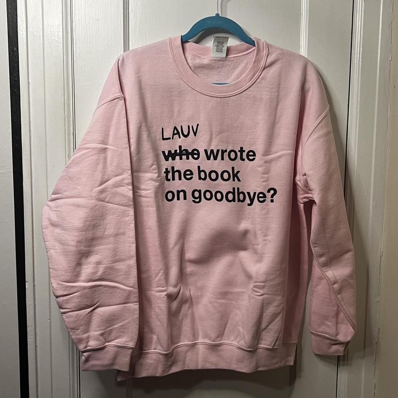 Official Lauv sweatshirt size large pink with. Depop