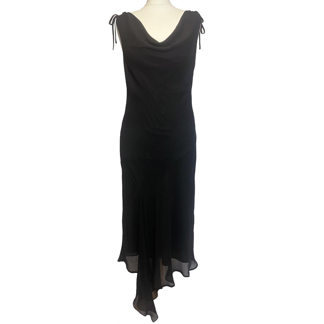 black silk cowl neck dress Gorgeous black 100% silk... - Depop