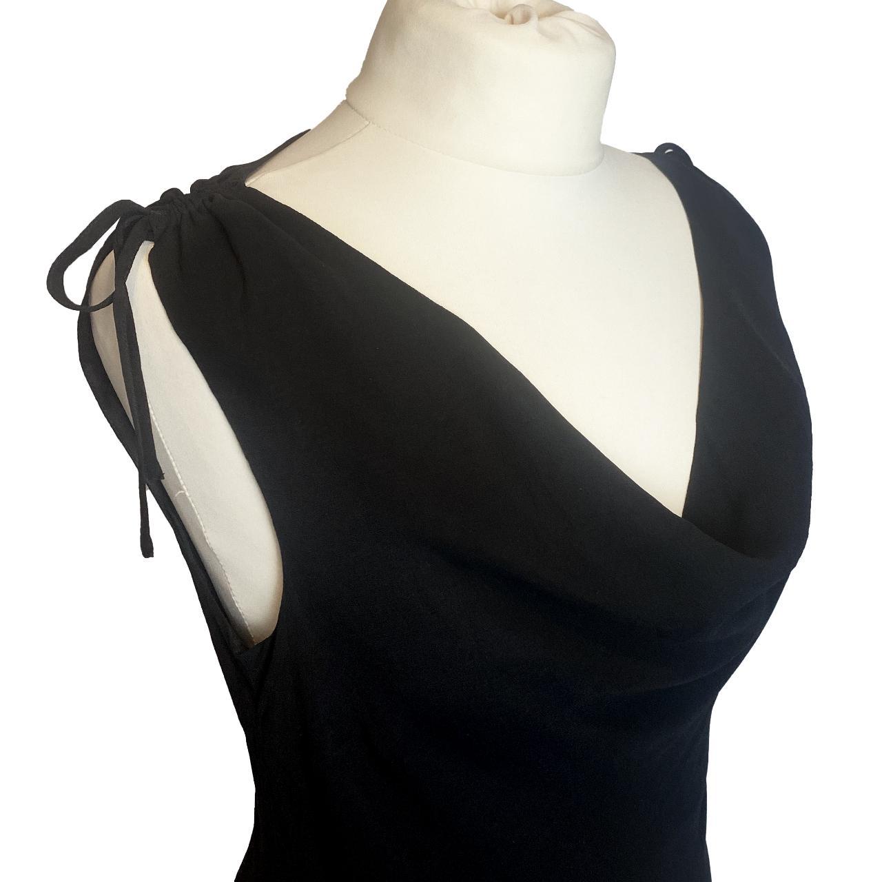 black silk cowl neck dress Gorgeous black 100% silk... - Depop