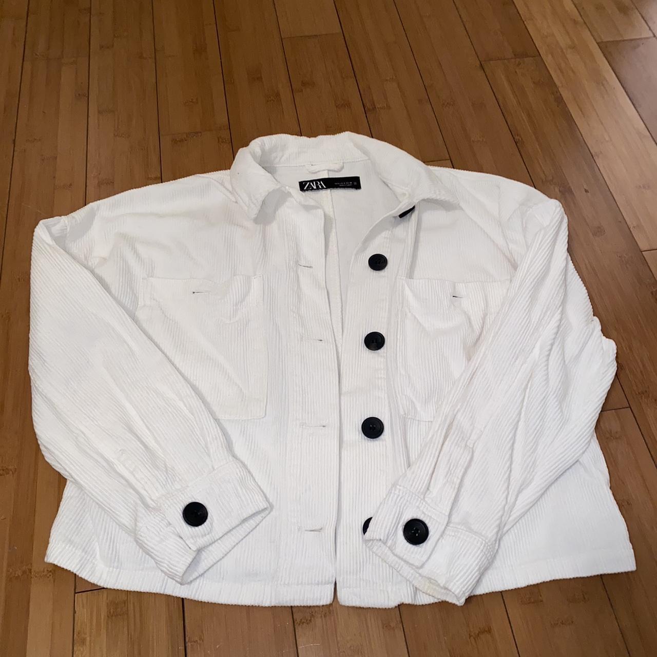 Zara cream corduroy button jacket, it is a little... - Depop