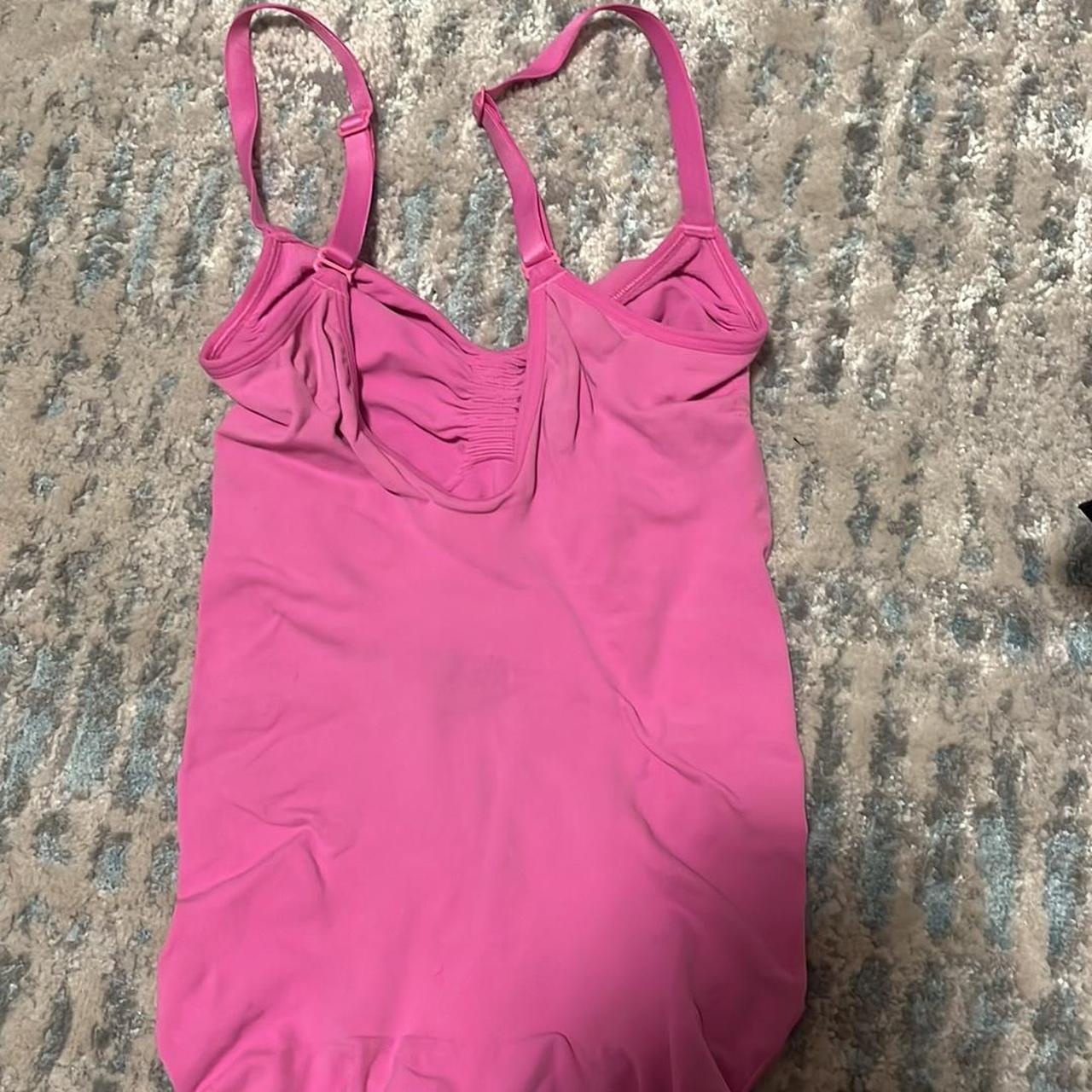 SKIMS limited release pink shapewear bodysuit, worn... - Depop