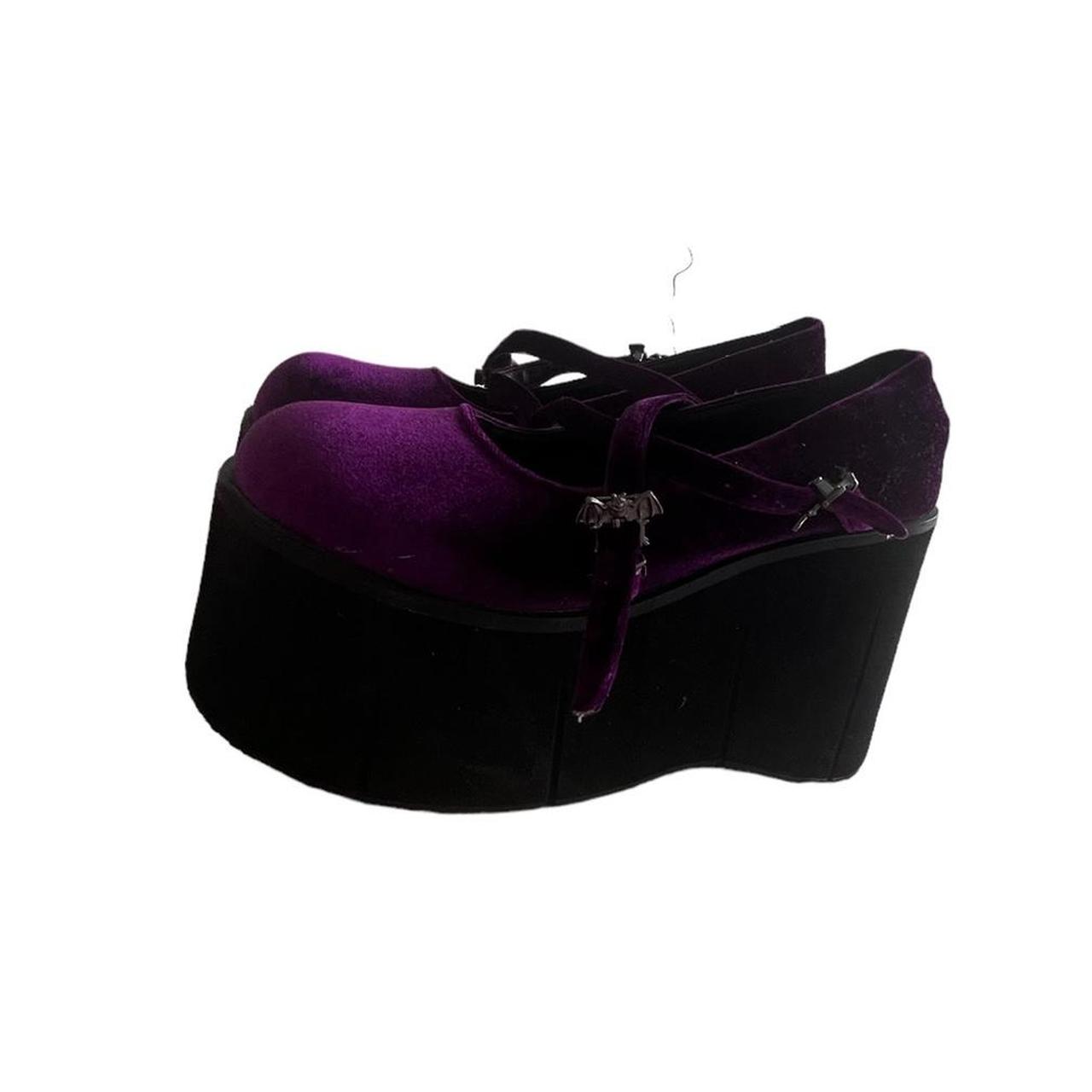 demonia kera 10 platforms size 9.5💜🕷 worn only once... - Depop
