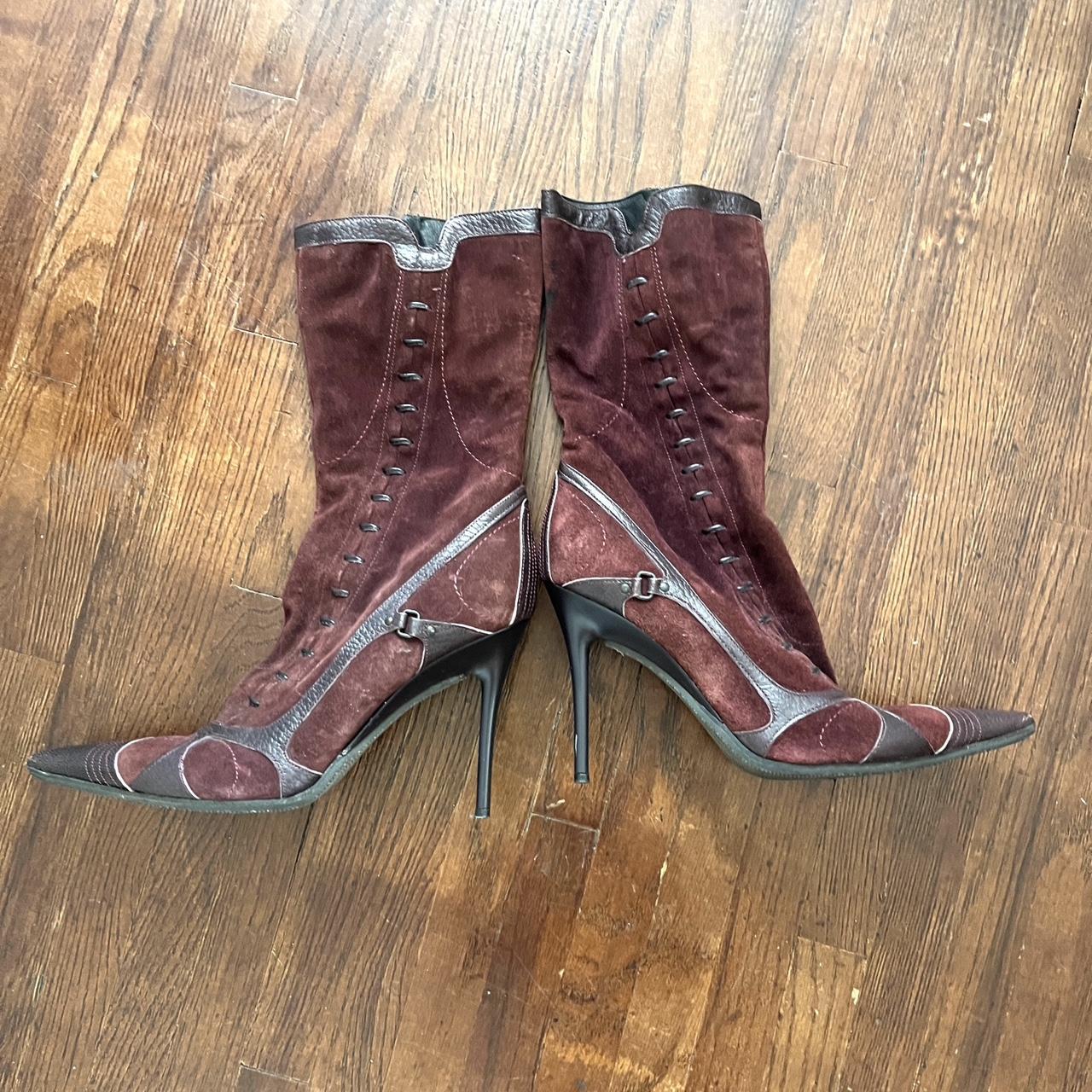 Charles David brown stiletto shops boots