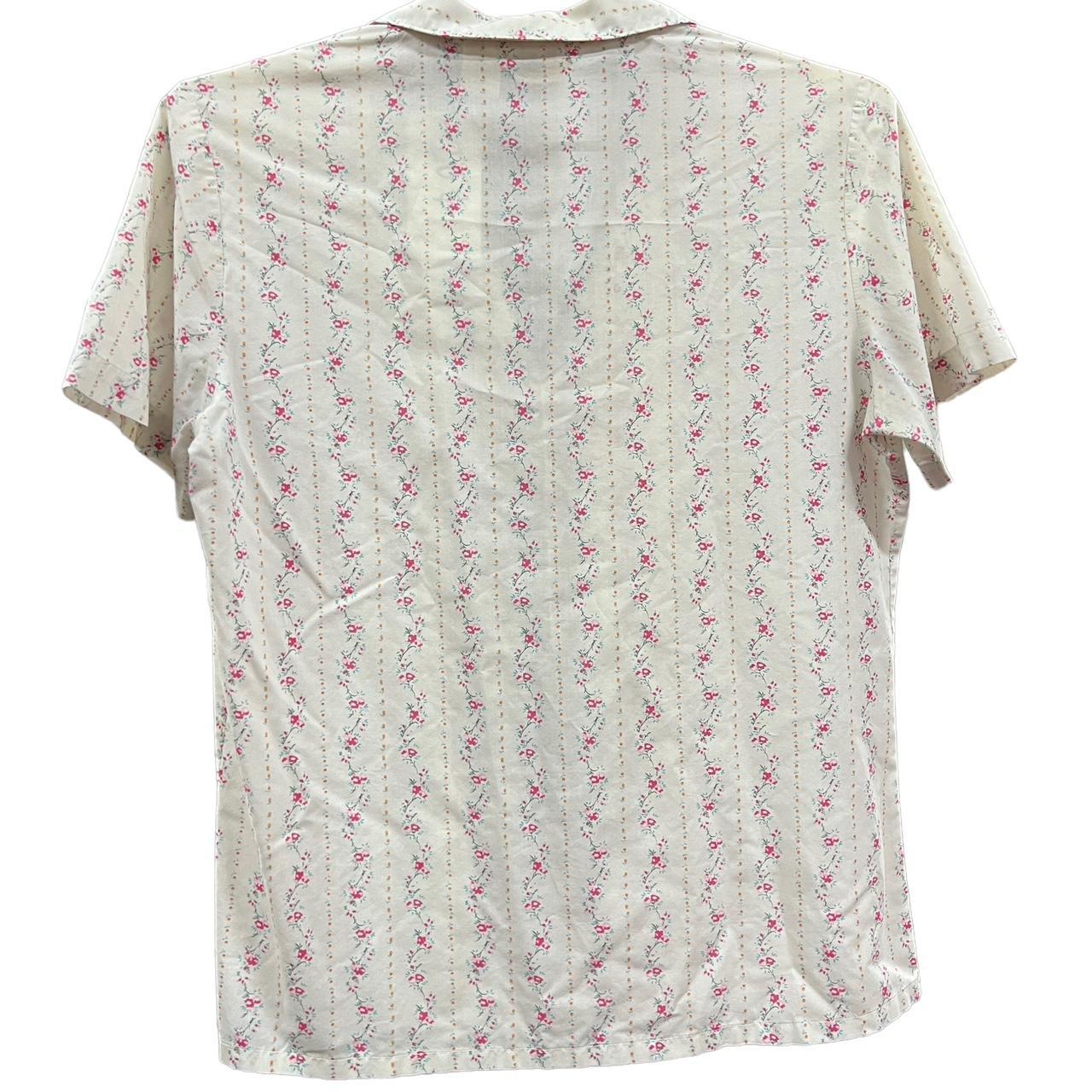 Sears Women's White and Pink Blouse (2)
