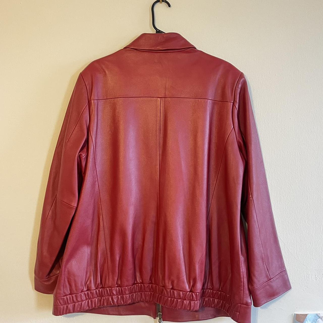 Preston York Large Burgundy Leather Jacket