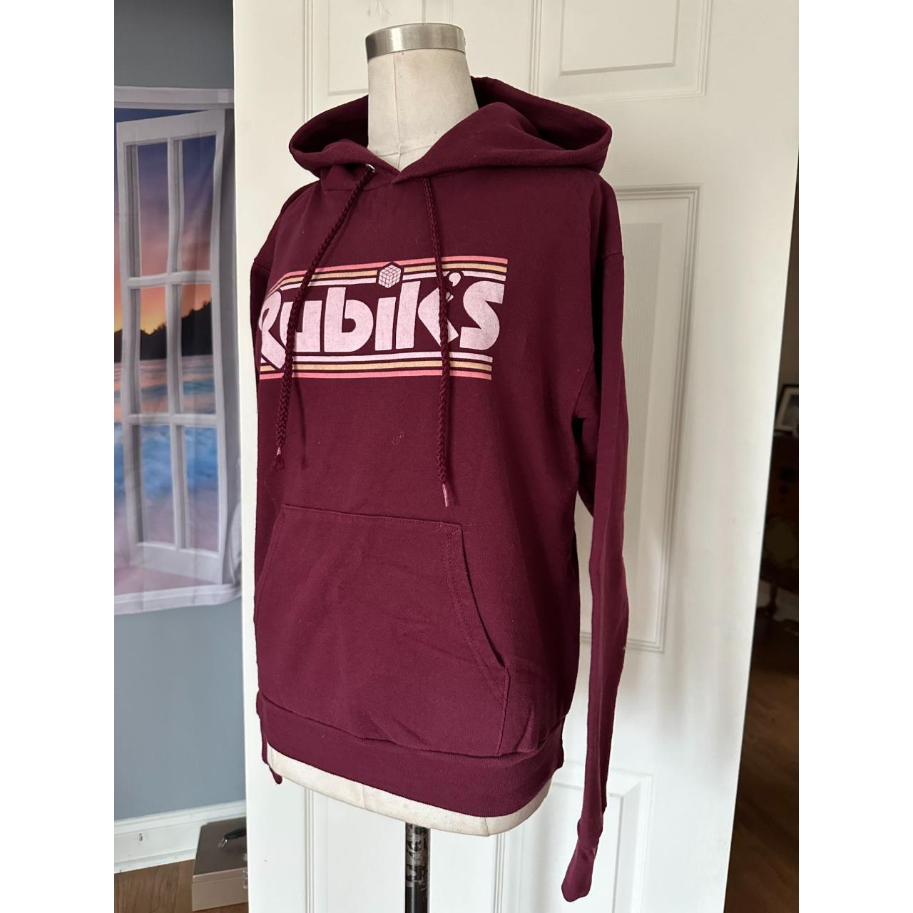 Burgundy hoodie from Hanes ecosmart Size small Front - Depop