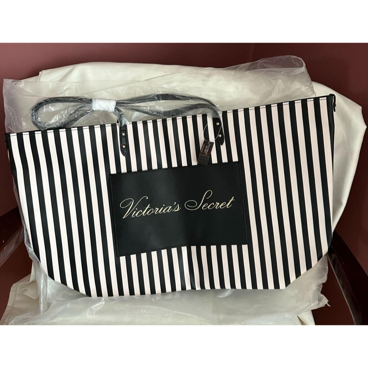 Victoria s Secret Large Tote Overnight Black White Depop