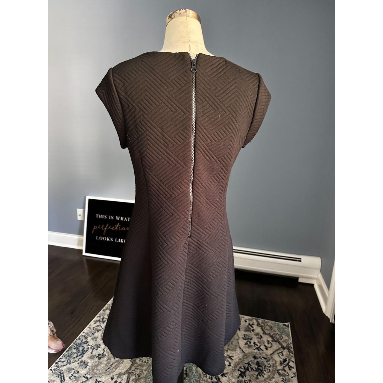 Adrienne Vittadini black v neck cape sleeve a line. Depop