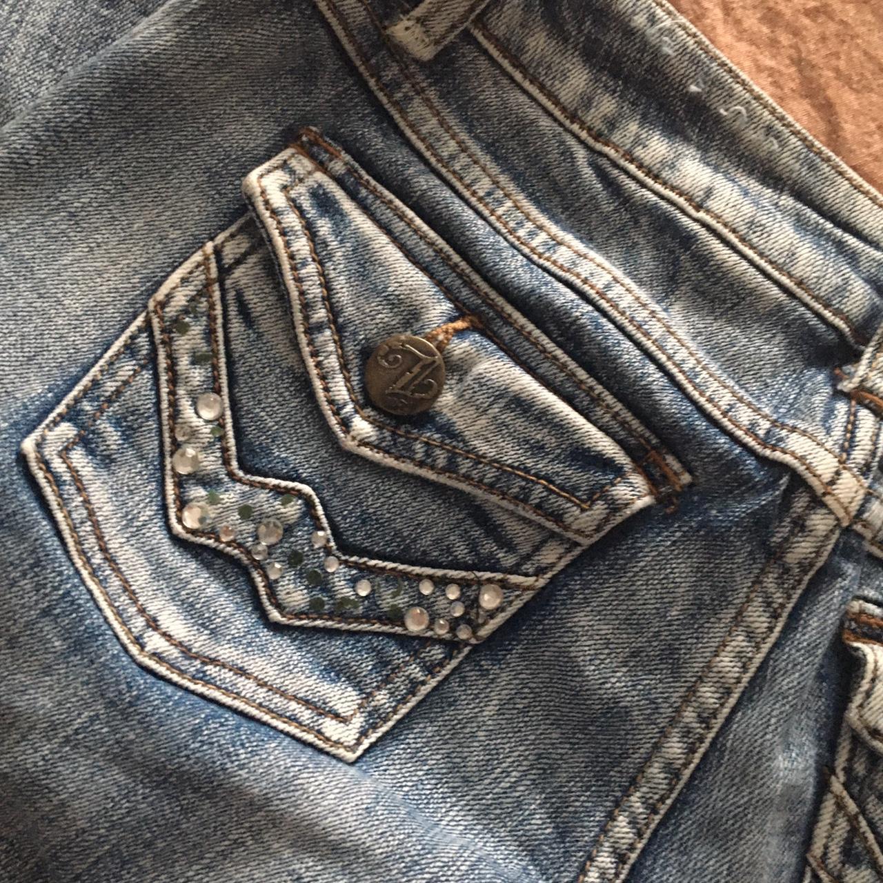 super cute vintage rhinestone jeans! zco brand, low... - Depop
