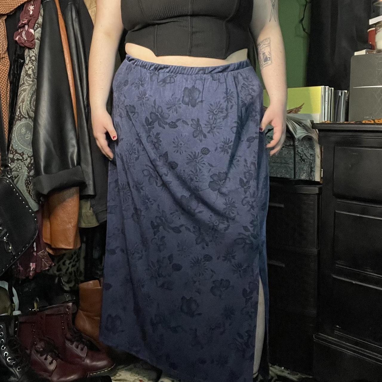 Plus Size Whimsigoth Maxi Skirt Slinky Skirt With A Depop