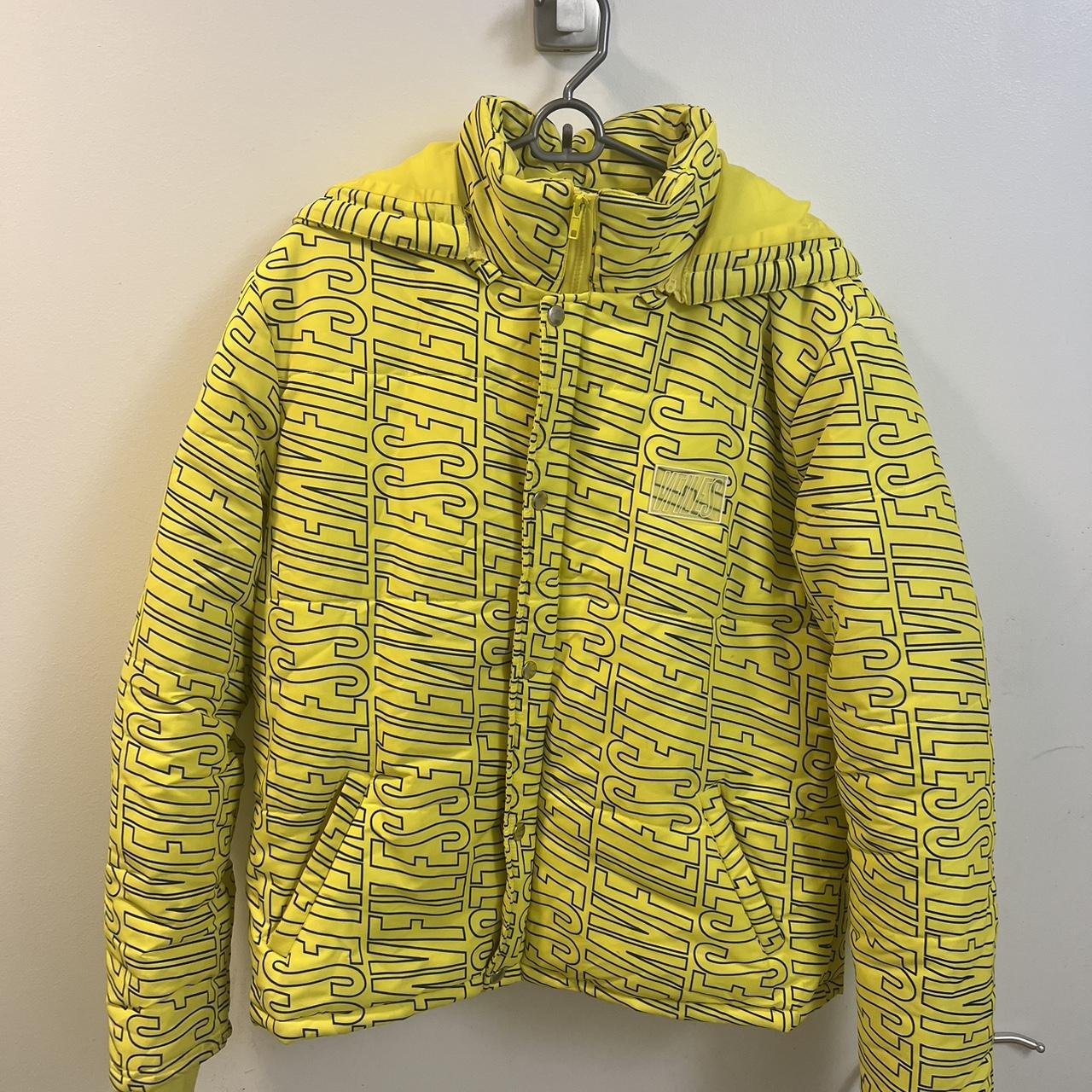 VFiles Large Yellow Puffer Jacket One size but... - Depop