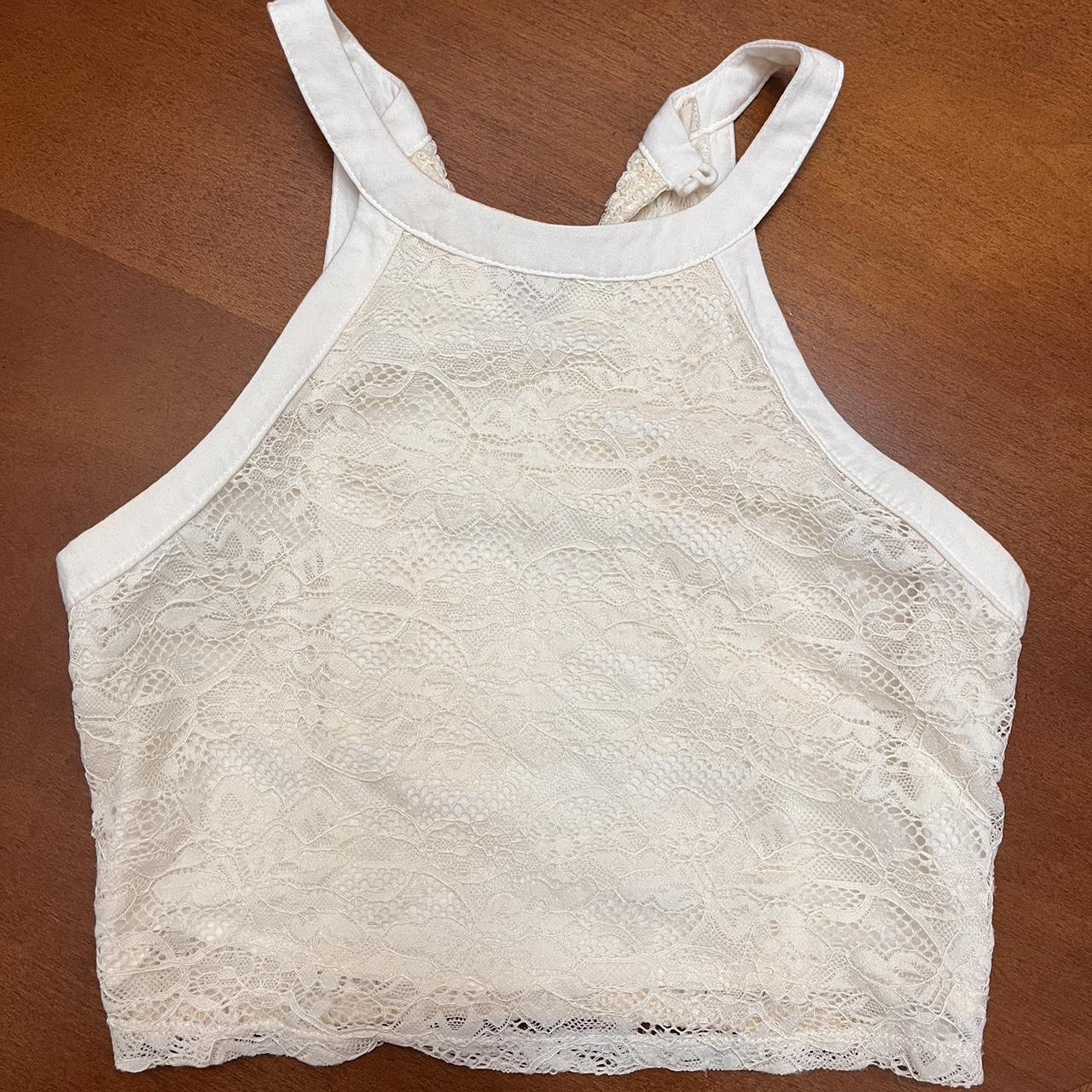 Hollister white lace outlet top