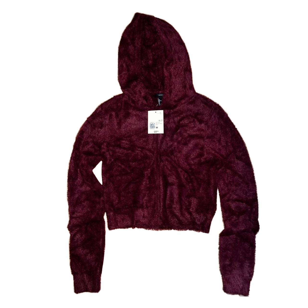 Burgundy on sale fuzzy jacket