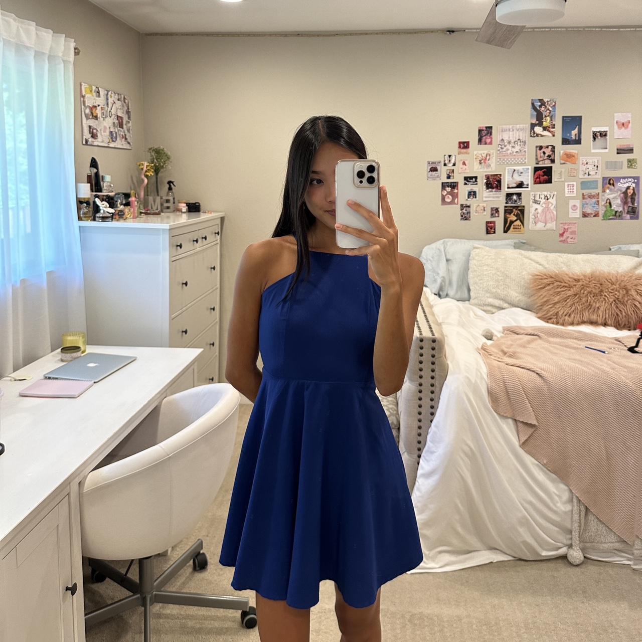 Lulus royal blue skater hot sale dress