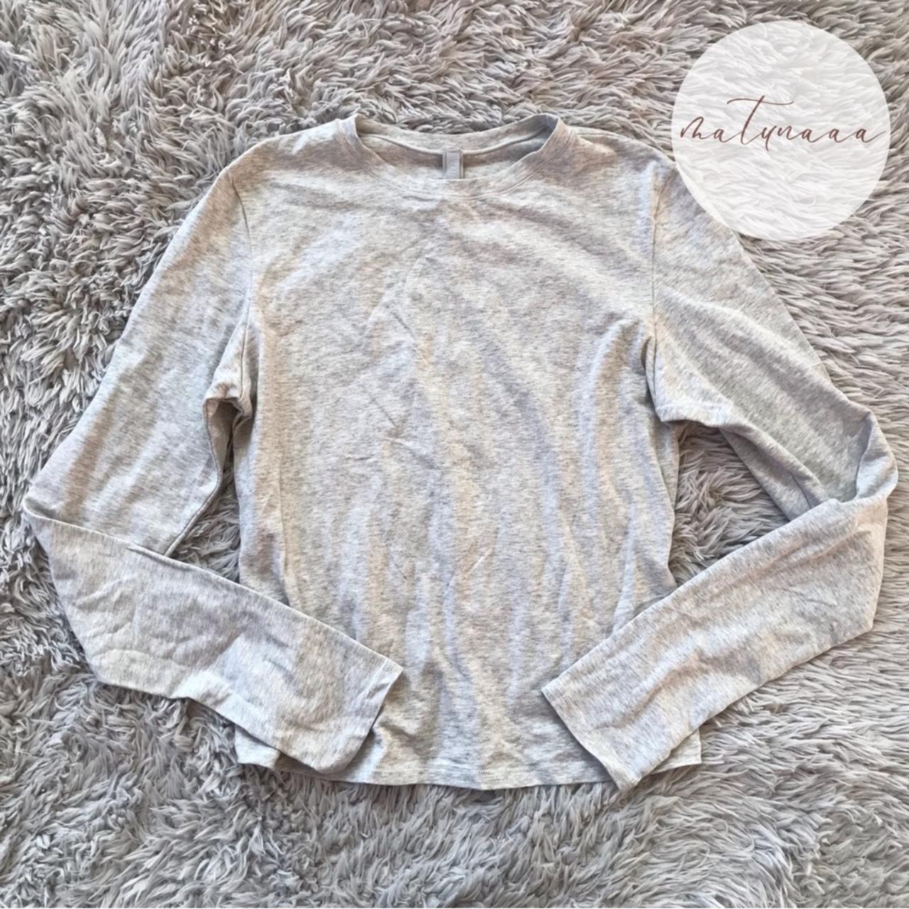 Skims Cotton Jersey Long Sleeve TShirt in Heather... Depop