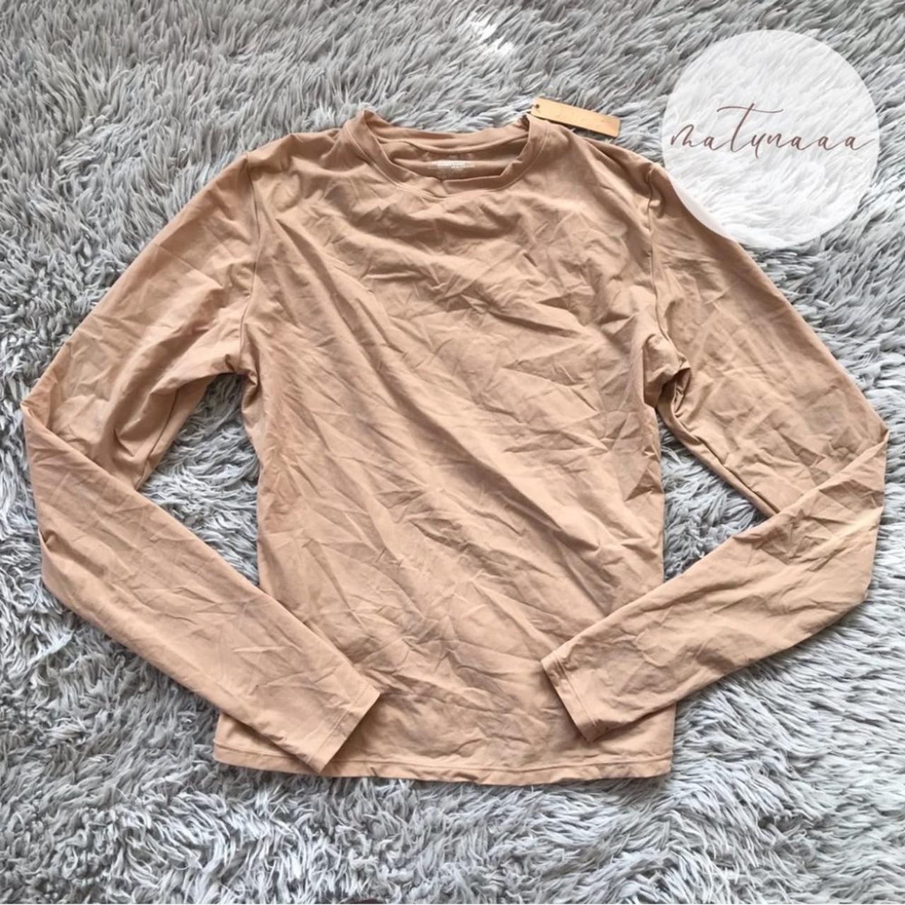 Skims Fits Everybody Long Sleeve T-Shirt in Clay - Depop