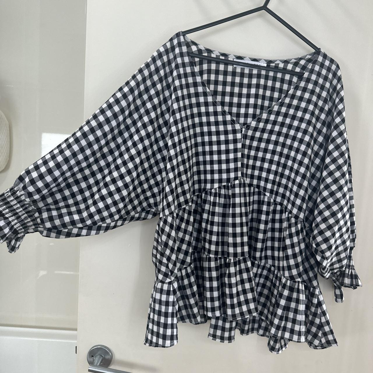 Black and white gingham top. Atmos&Here size 12 - Depop
