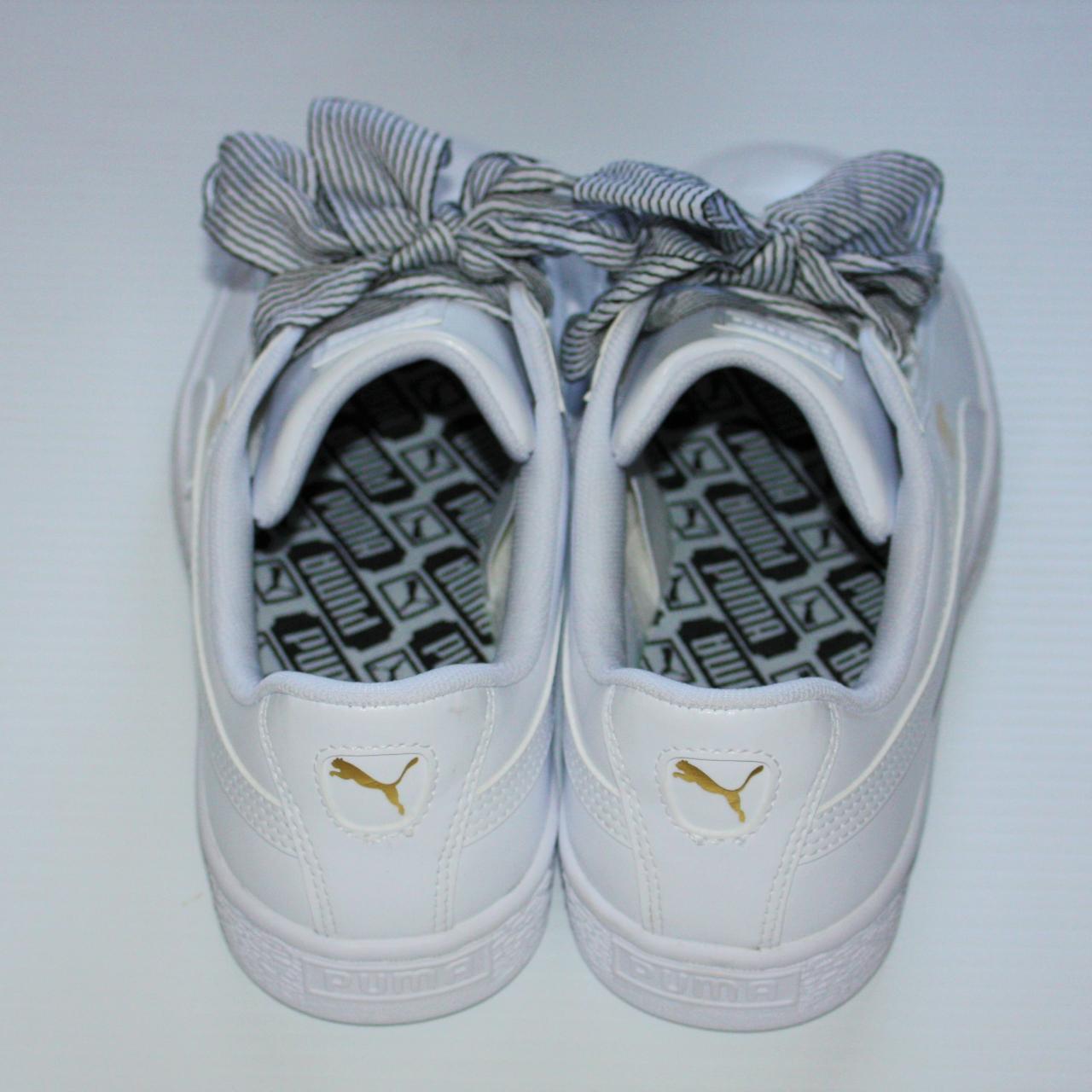 womens puma white basket leather trainers