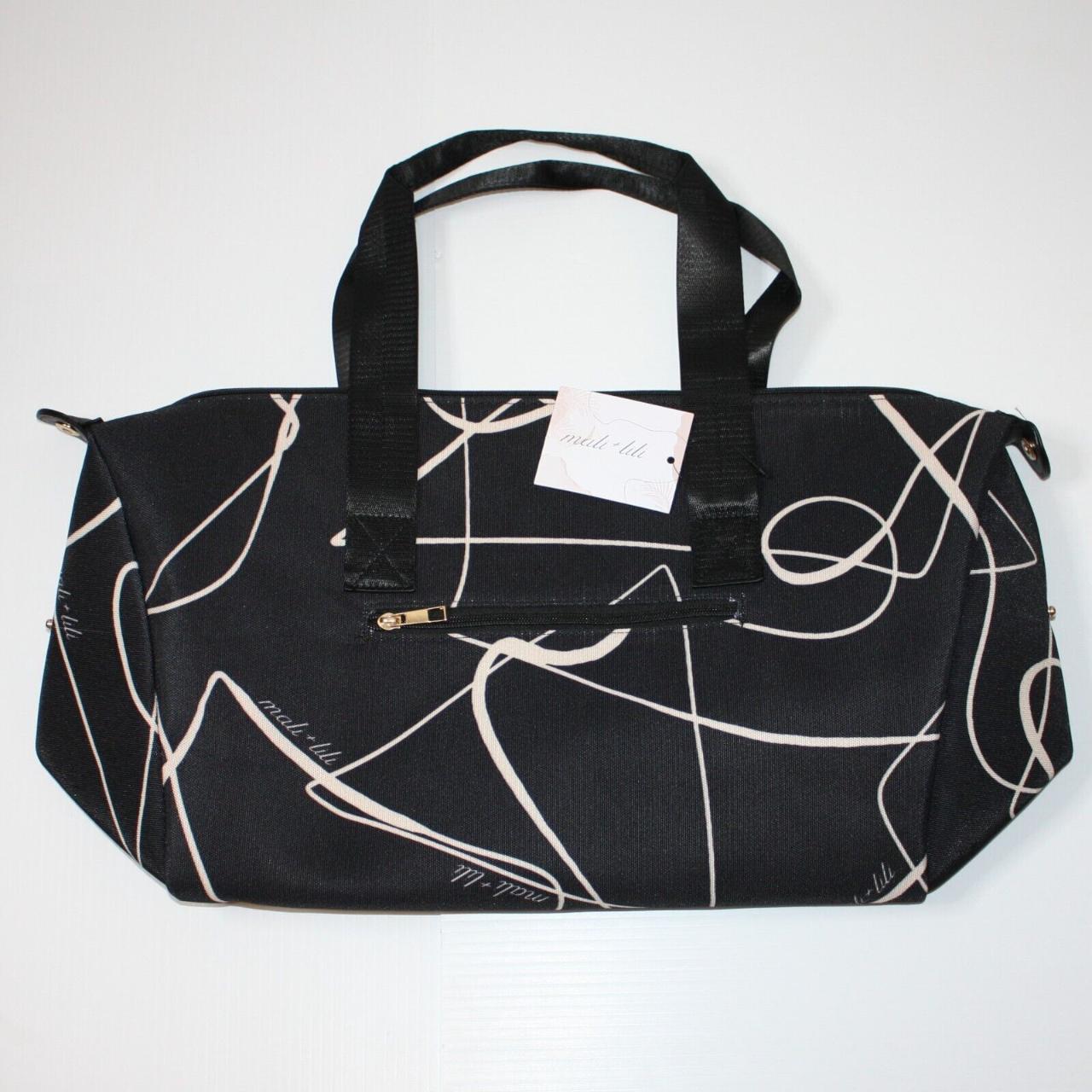 Mali + Lili Black & White orders Weekender Bag NEW