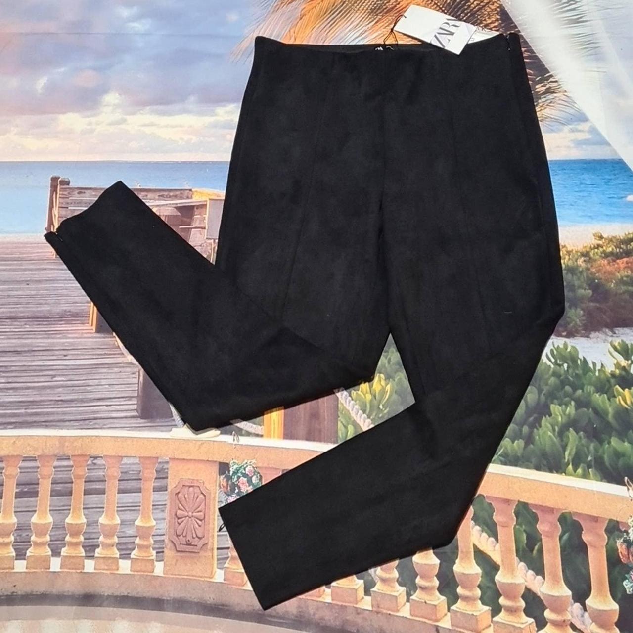 Zara Black Leggings Zippered Ankle Size XL NWT 31 - Depop