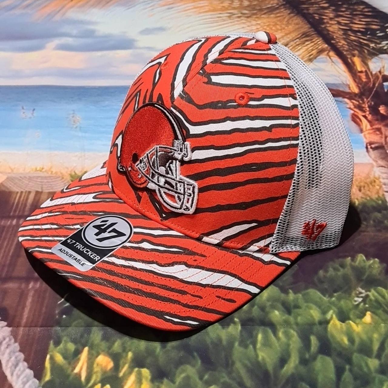 Cleveland Browns Trucker Hat Cap Zubaz 47 Brand NWT - Depop