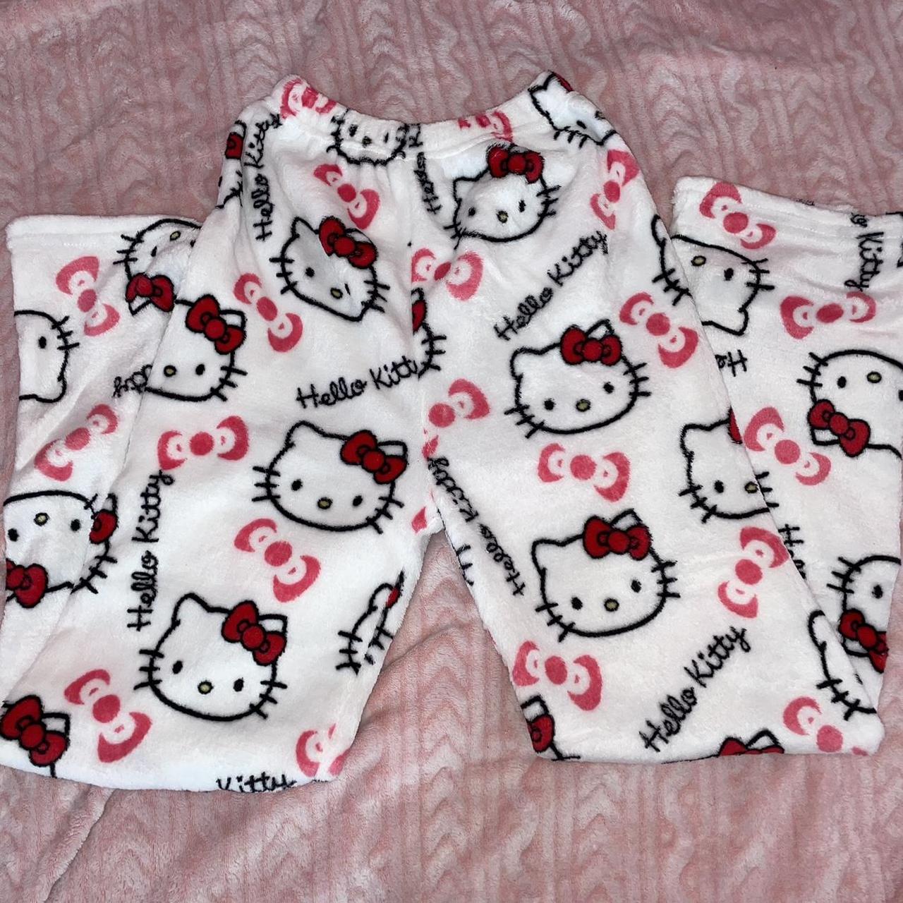 Hello kitty fuzzy pajama pants Size XS (2) Super... - Depop