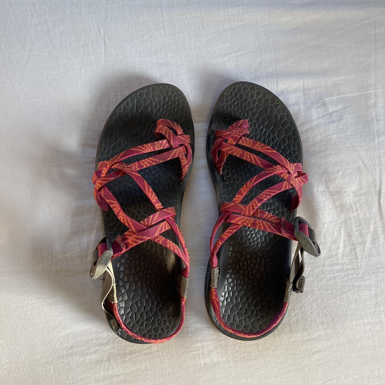 chaco red sandals